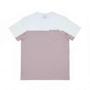 Stylish White and Pink Men's Short Sleeve Tee